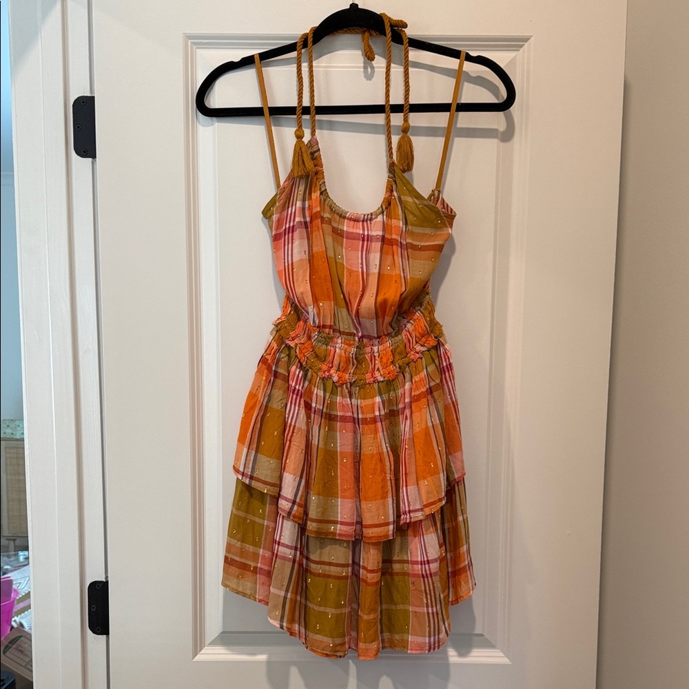 Aerie Multicolor Plaid Dress with Rope Straps